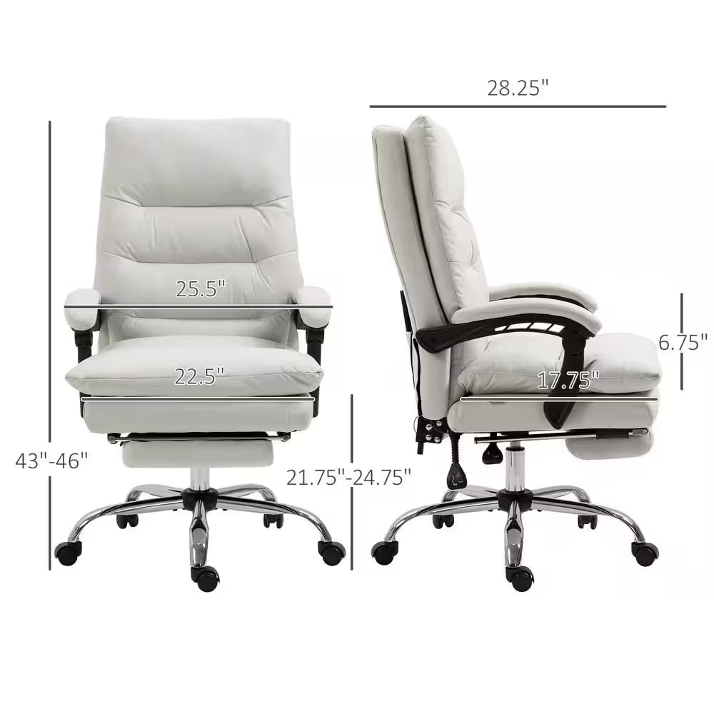 Cream White Microfibre Massage Chair - SP!NECK™ 