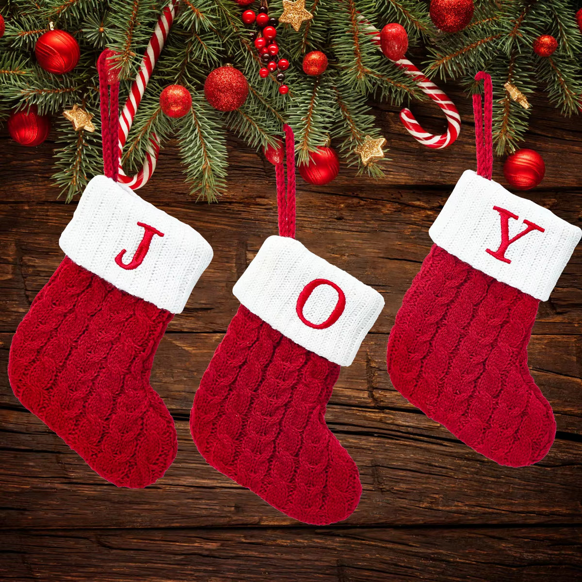 Christmas Alphabet Knitting Sock Christmas Tree Ornament Christmas Decoration for Home 2024 Navidad Noel Xmas New Year 2025 Gift