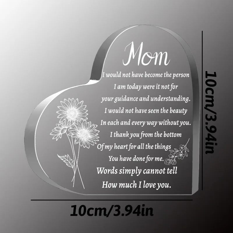 Mom Gift (From Son/Daughter): Puzzle Acrylic Plaque – Birthday/Christmas Gift, Desktop Decor.