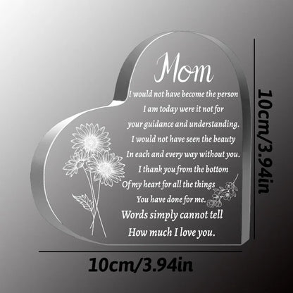 Mom Gift (From Son/Daughter): Puzzle Acrylic Plaque – Birthday/Christmas Gift, Desktop Decor.