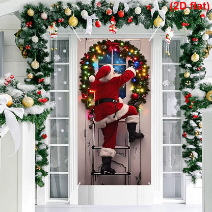 Christmas Hanging Flag Santa Claus Door Banner Christmas Decoration for Home 2025 Xmas Ornament Navidad Natal New Year Gift 2026