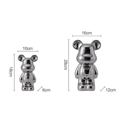 18-28CM European Electroplating Ceramic Care Bear Doll Ornament Home Desktop Living Room Decoration Ornament Decorative Figurine