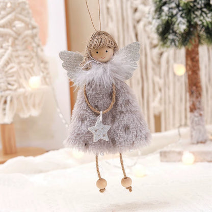 3PCS Christmas Tree Decorations Cute Angel Doll Girl Pendant Navidad 2024 New Year Christmas Tree Ornaments Xmas Gift for Kids