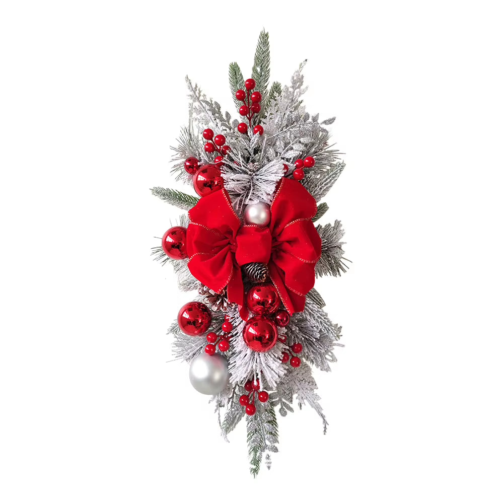 Christmas Swag Wreath Pendants Without/With Light Atmosphere Decorative Garland Home Door Window Decoration Party Supplies