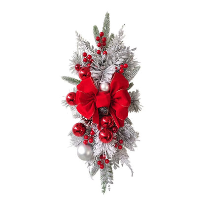 Christmas Swag Wreath Pendants Without/With Light Atmosphere Decorative Garland Home Door Window Decoration Party Supplies