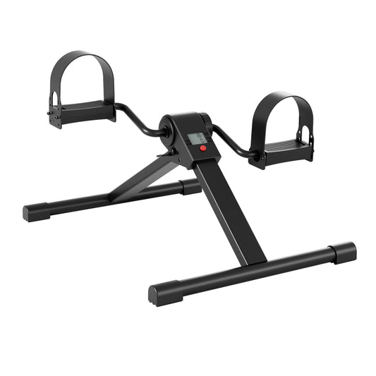 Under Desk Bike Pedal Mini Exercise Bike with Electronic Display for Indoor Leg and Arm Recovery Folding Pedal Exerciser