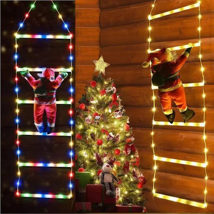 1.7M/3M Santa Claus Climbing Ladder Warm Light Christmas Decoration Home Outdoor Garden Cristmas Tree Ornement New Year Gift