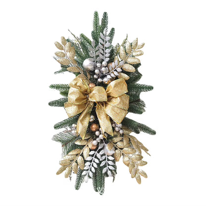 Christmas Swag Wreath Pendants Without/With Light Atmosphere Decorative Garland Home Door Window Decoration Party Supplies