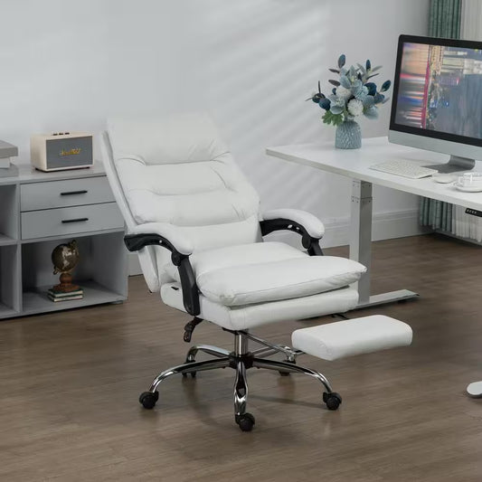 Cream White Microfibre Massage Chair - SP!NECK™ 