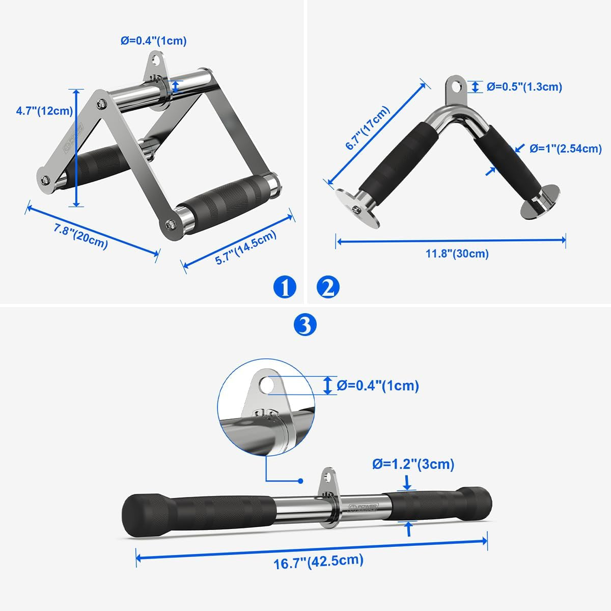POWER GUIDANCE Cable Machine Attachment, LAT Pulldown Attachments, Cable Attachments for Gym, Home Gym Accessories