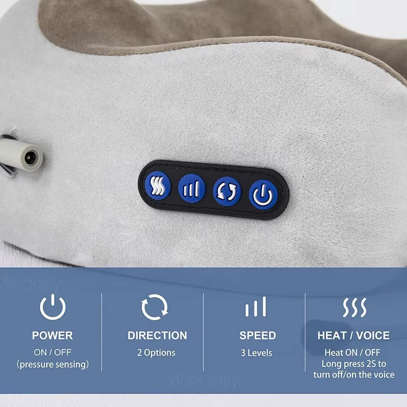 Electric Neck Massager with Heat Vibration 3D Massage U Shaped Pillow for Shoulder Cervical Pain Relief Fatigue - SP!NECK™ 