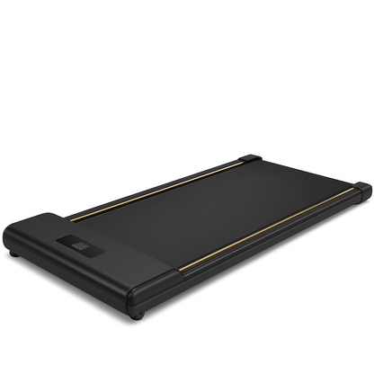 Black treadmill on a white background