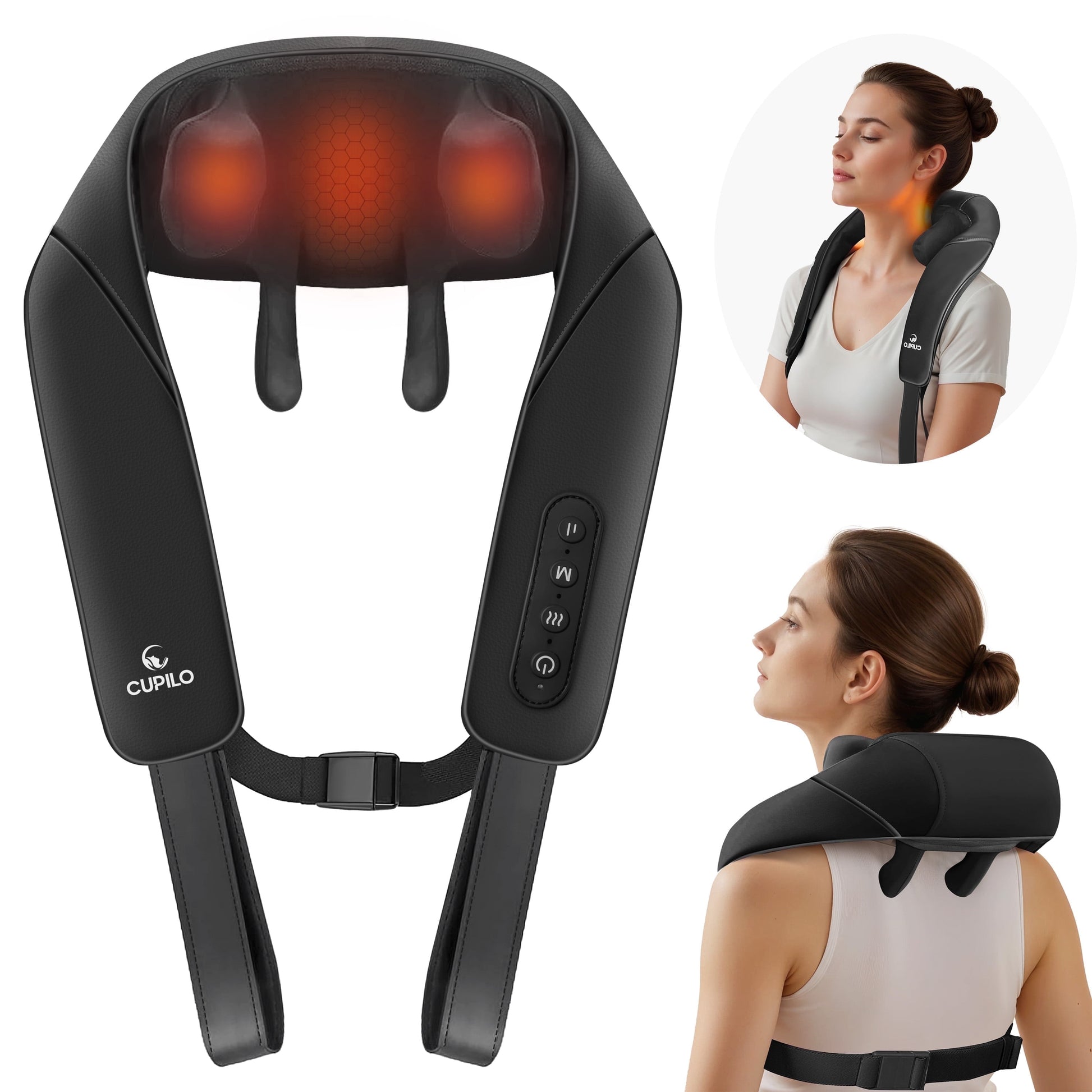Shiatsu Neck and Back Massager with Heat & Remote Control, 6D Cordless Electric Deep Tissue Kneading Massage Pillow for Shoulder Leg Body Muscle Pain Relief, Gift for Men Women Home Office Use