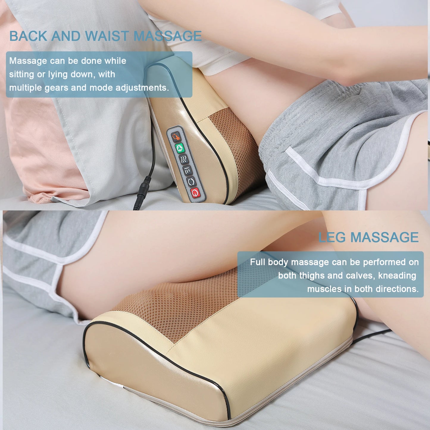 Multifunctional Neck Pillow Massager Adjustable Hot Compress Neck Shoulder Kneading Massage Tool Home Lumbar Spine Relaxation