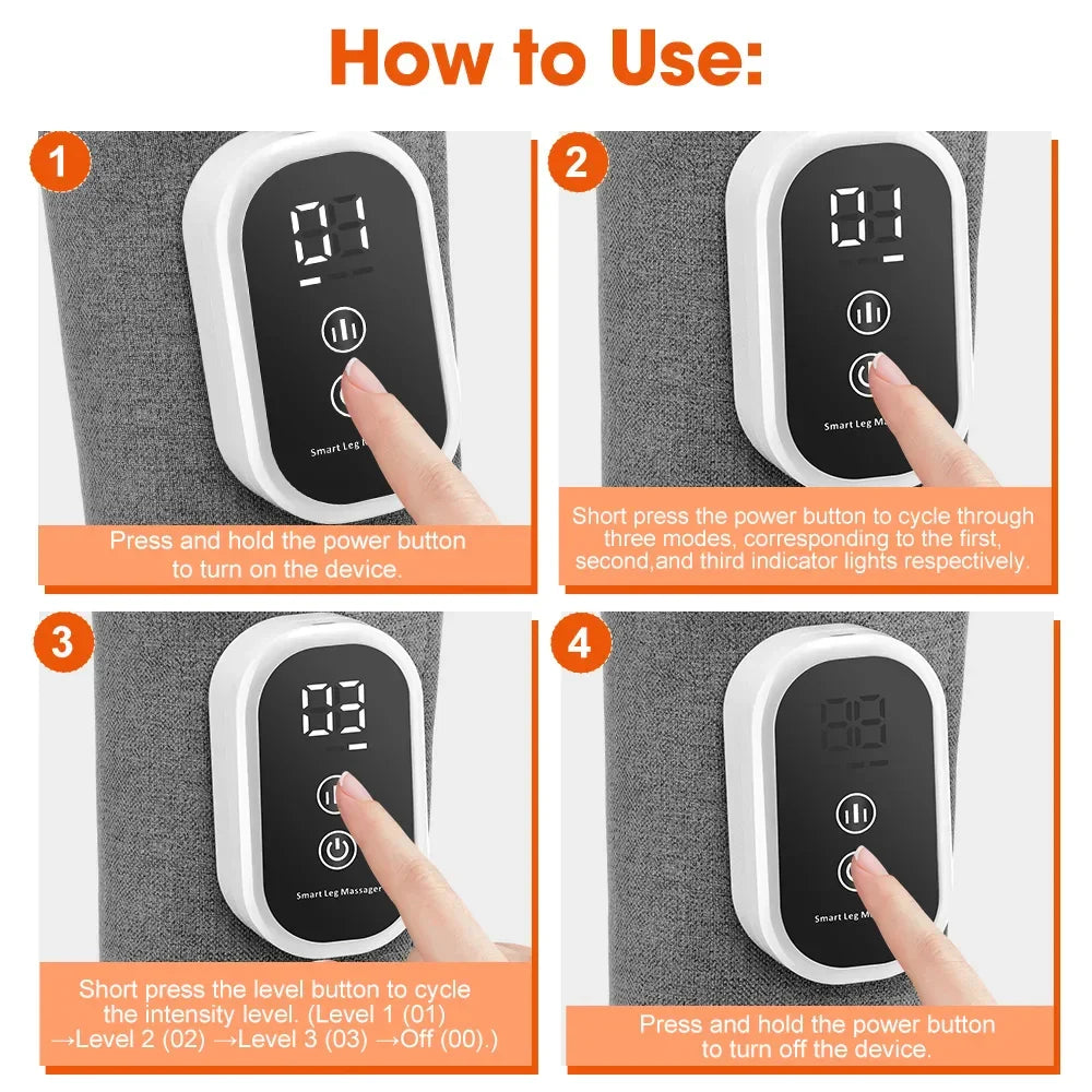 Air Pressure Calf Massager 3 Modes Electric Airbag Compression Leg Massager Calf Foot Massager Muscle Relax Blood Circulation - SP!NECK™ 