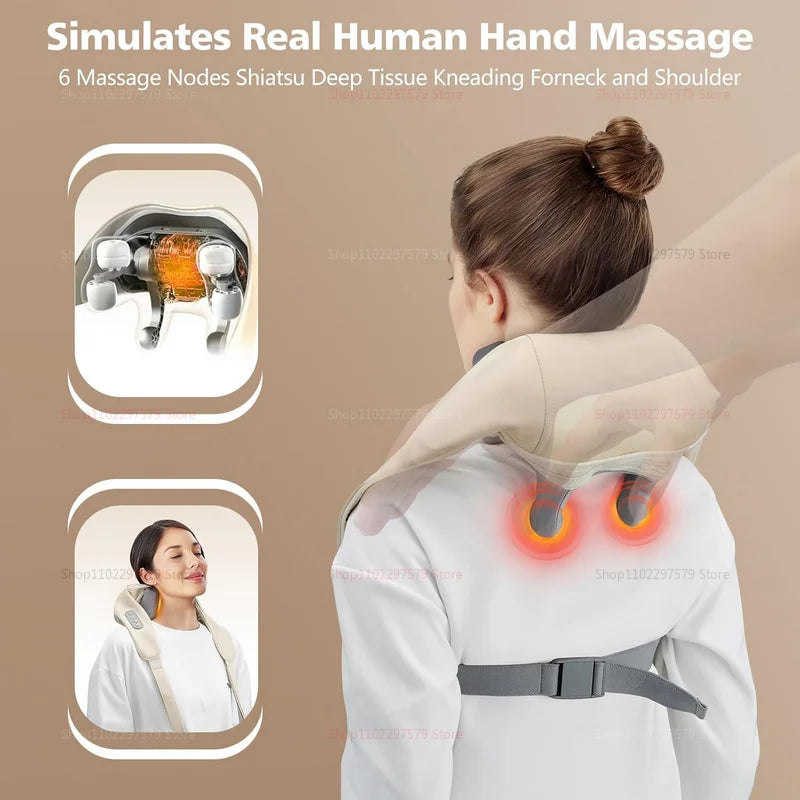 Cordless Shiatsu Neck and Back Massager with Heat