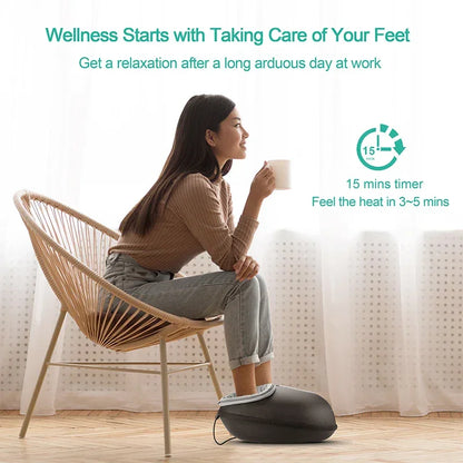 Shiatsu Foot Massager Machine with Heat Roller Muscle Relaxation Pain Relief Electric Fully Wrapped Foot Massage Massager Machine - SP!NECK™ 