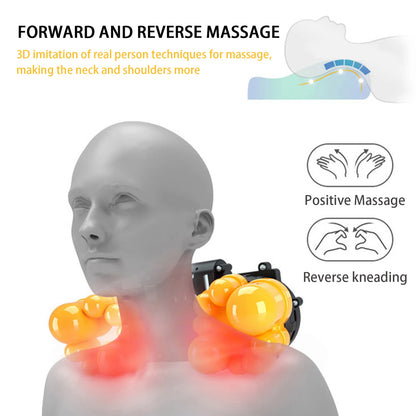 Multifunctional Neck Pillow Massager Adjustable Hot Compress Neck Shoulder Kneading Massage Tool Home Lumbar Spine Relaxation