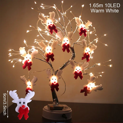Snowman Christmas LED Garland String Light Merry Christmas Decorations for Home 2024 Cristmas Tree Ornament Xmas Navidad Gifts
