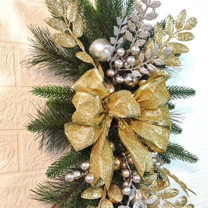 Christmas Swag Wreath Pendants Without/With Light Atmosphere Decorative Garland Home Door Window Decoration Party Supplies