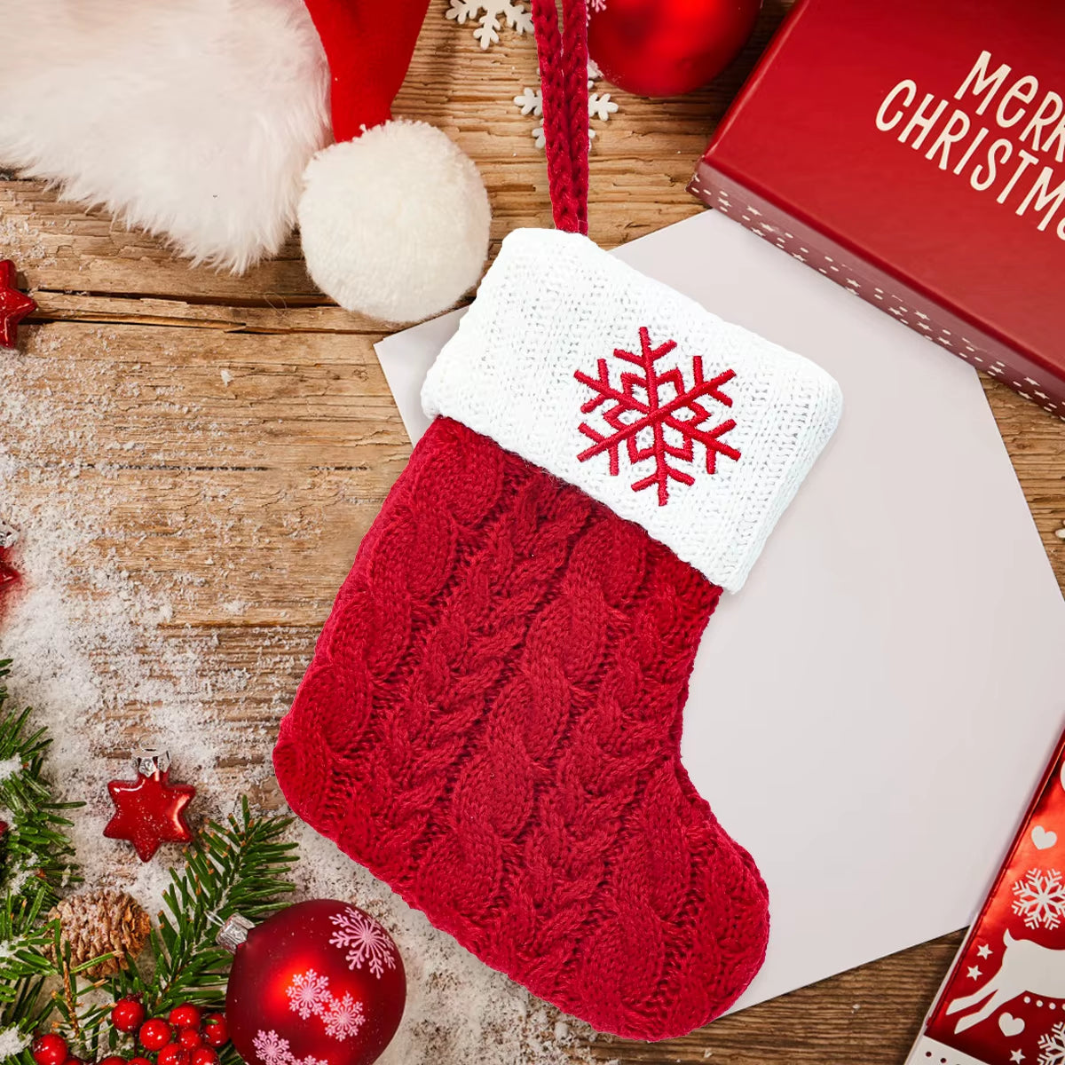 Christmas Alphabet Knitting Sock Christmas Tree Ornament Christmas Decoration for Home 2024 Navidad Noel Xmas New Year 2025 Gift