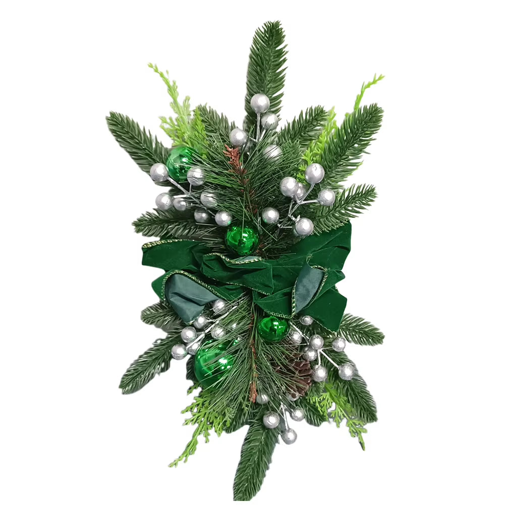 Christmas Swag Wreath Pendants Without/With Light Atmosphere Decorative Garland Home Door Window Decoration Party Supplies