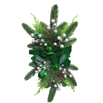 Christmas Swag Wreath Pendants Without/With Light Atmosphere Decorative Garland Home Door Window Decoration Party Supplies