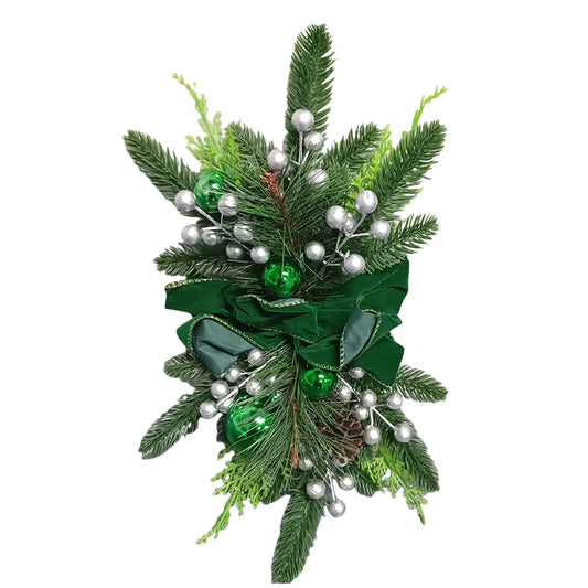Christmas Swag Wreath Pendants Without/With Light Atmosphere Decorative Garland Home Door Window Decoration Party Supplies