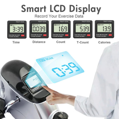 under Desk Bike Pedal Exerciser, Mini Exercise Bike with Digital Display, Portable Foot Cycle Arm & Leg Peddler Machine for Home