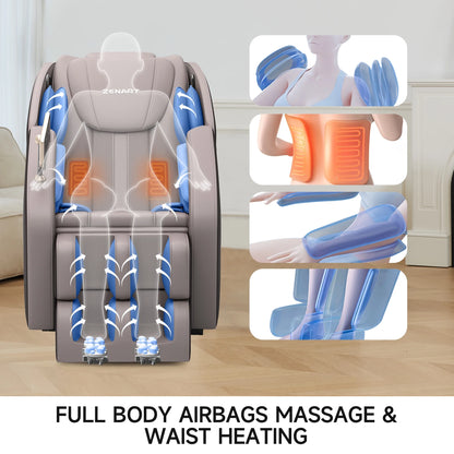 Massage Chair, Full Body Zero Gravity Massage Chair Recliner with Foot Massager, Brown - SP!NECK™ 