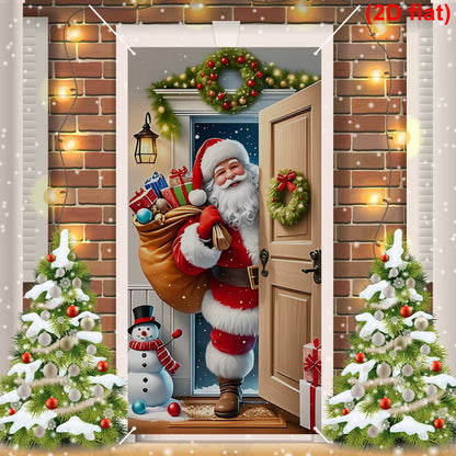 Christmas Hanging Flag Santa Claus Door Banner Christmas Decoration for Home 2025 Xmas Ornament Navidad Natal New Year Gift 2026
