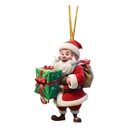7Pcs/Set Christmas Tree Hanging Ornament Christmas Window Decor Festive Santa Claus Hanging Decorations for Christmas Tree