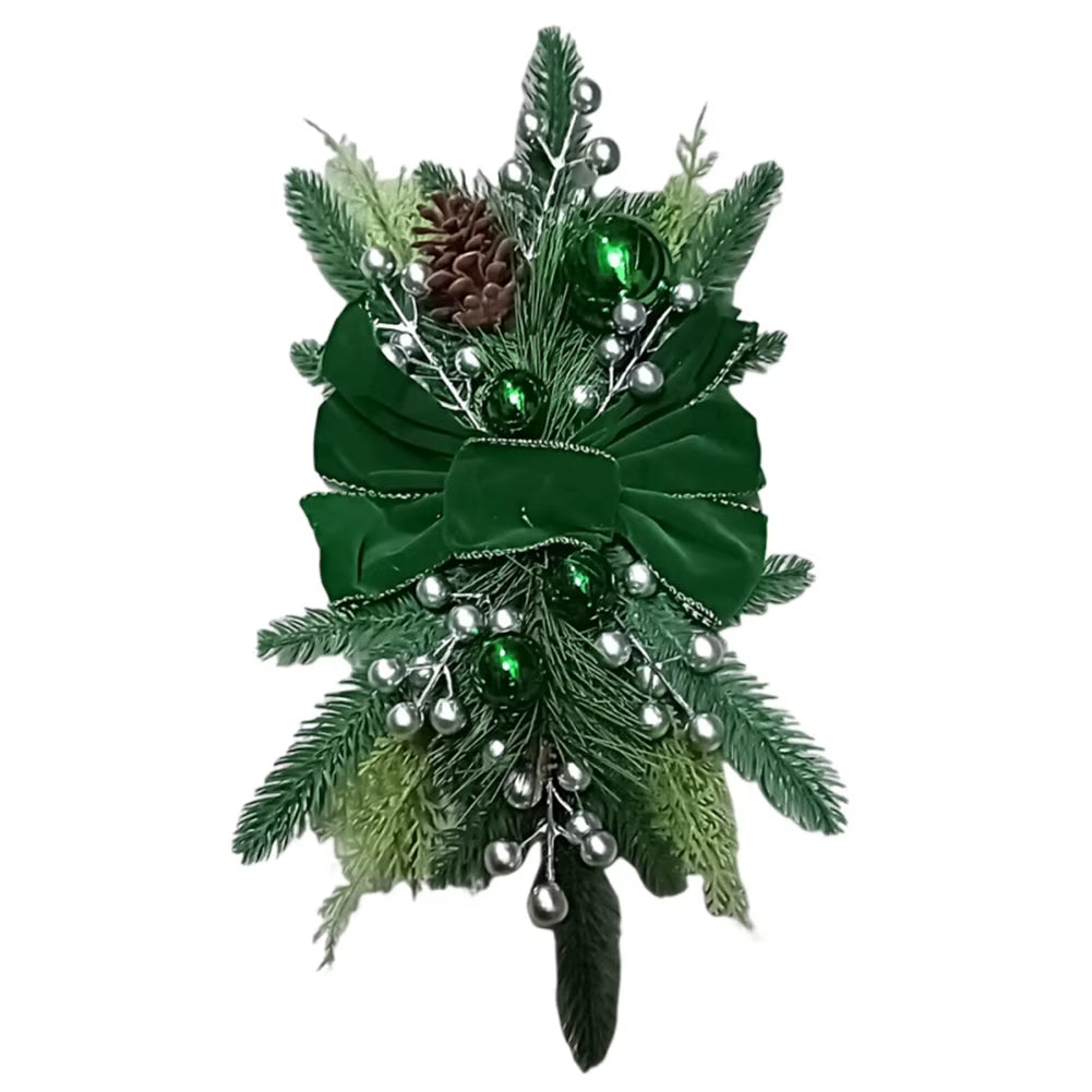 Christmas Swag Wreath Pendants Without/With Light Atmosphere Decorative Garland Home Door Window Decoration Party Supplies