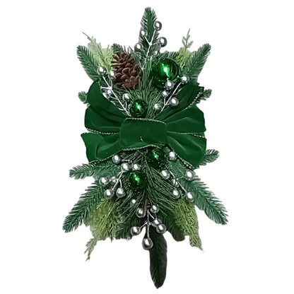 Christmas Swag Wreath Pendants Without/With Light Atmosphere Decorative Garland Home Door Window Decoration Party Supplies