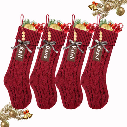 3/4/5/6/8Pcs Christmas Stockings 18In Large Size Cable Knit Stocking Gifts Kids New Year Gift Decor for Family Holiday Party
