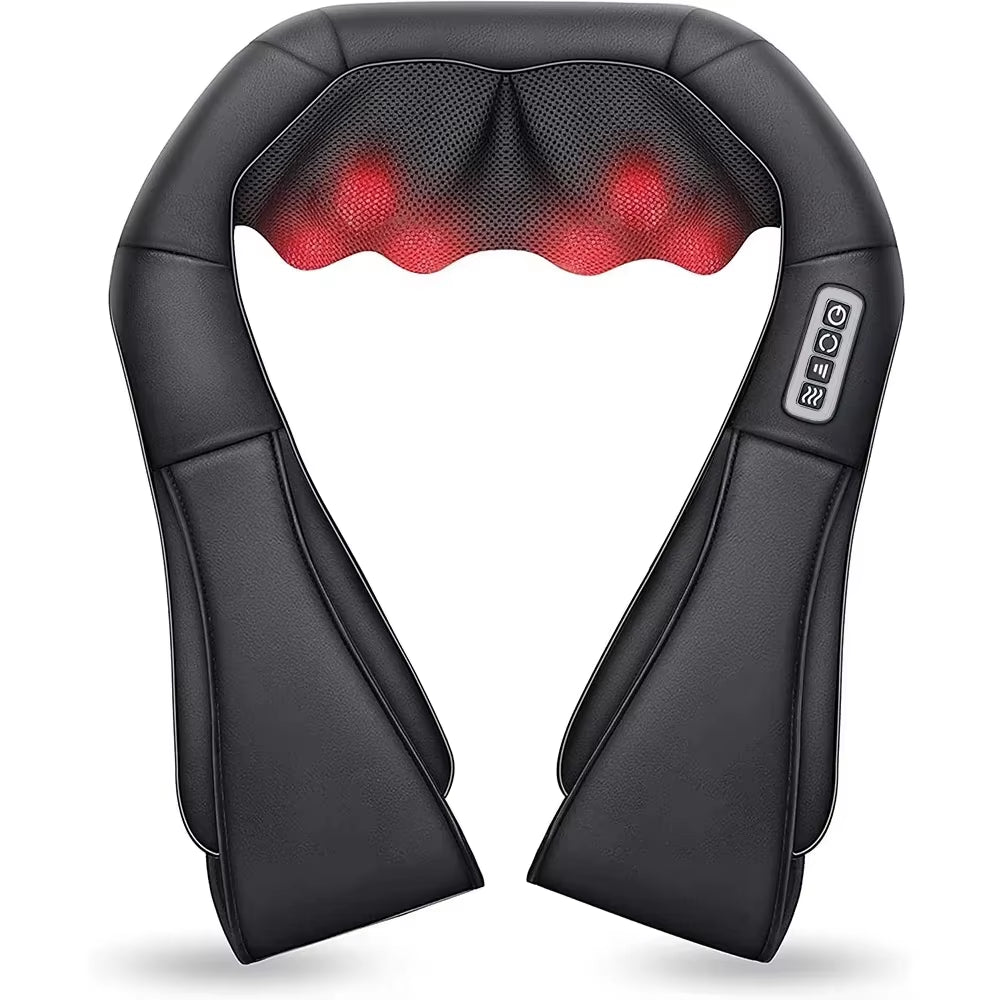 U Shape Deep Kneading Electric Massage Pillow Shiatsu Neck and Shoulder Massager Heated Back Massager for Neck Waist Leg Body