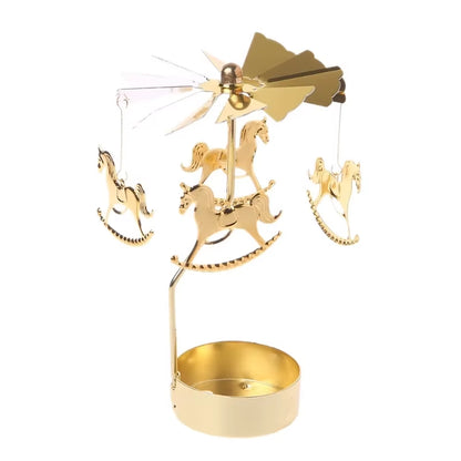 1Pc Metal Hot Rotating Candle Holder Christmas Rotating Candle Holder Dinner Party Wedding Party Candle Holder Decoration Gift