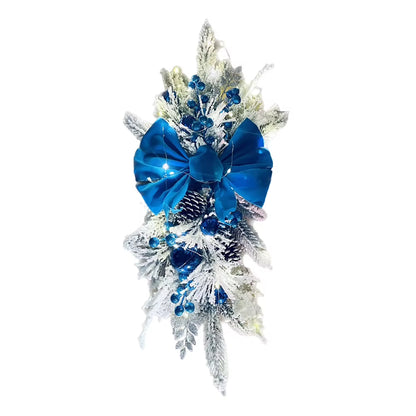 Christmas Swag Wreath Pendants Without/With Light Atmosphere Decorative Garland Home Door Window Decoration Party Supplies