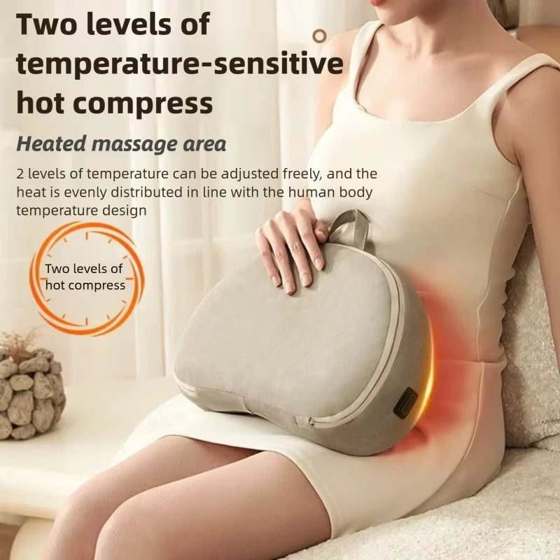 Electric Multifunctional Waist Back Massager Neck Massage Pillow Roller Kneading Shiatsu Heating Fatigue Relieve Gift