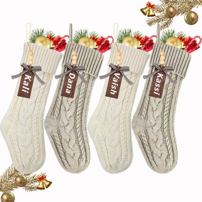 3/4/5/6/8Pcs Christmas Stockings 18In Large Size Cable Knit Stocking Gifts Kids New Year Gift Decor for Family Holiday Party