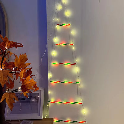 LED Christmas Decorations Fairy Lamp LED Ladder Lamp with Climbing Santa Claus Home Outdoor Christmas Light New Year Ornaments S