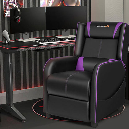 Purple PU Adjustable Backrest Massage Chair - SP!NECK™ 