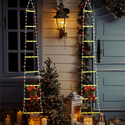 1.7M/3M Santa Claus Climbing Ladder Warm Light Christmas Decoration Home Outdoor Garden Cristmas Tree Ornement New Year Gift