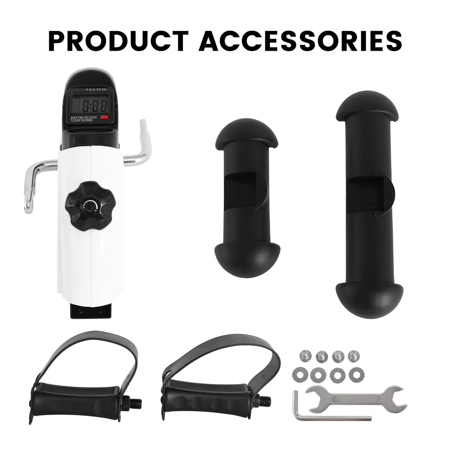 Mini Exercise Bike Multi-Function Stepper Digital under Desk Bike Arm Leg with LCD Screen Display Pedal Exerciser Peddler Traine