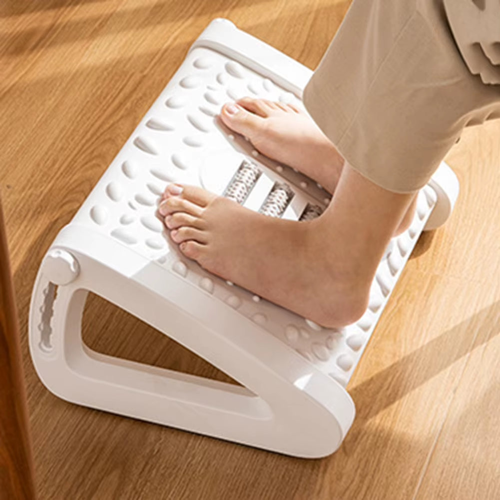 Ergonomic Office Footrest Portable Foot Rest under Desk Feet Stool for Home Office Work Foot Resting Stool with Massage Rollers