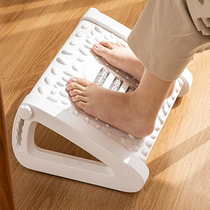Ergonomic Office Footrest Portable Foot Rest under Desk Feet Stool for Home Office Work Foot Resting Stool with Massage Rollers