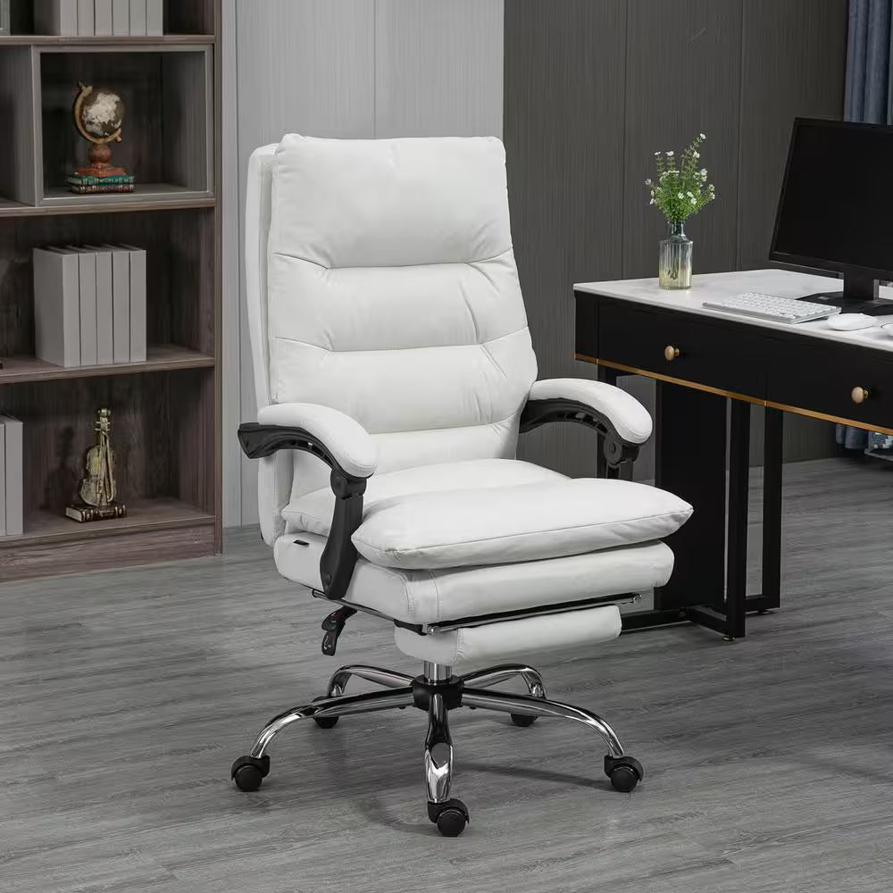 Cream White Microfibre Massage Chair - SP!NECK™ 