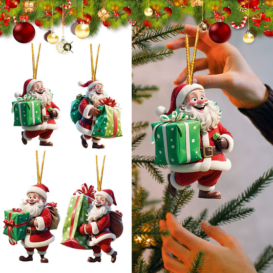 7Pcs/Set Christmas Tree Hanging Ornament Christmas Window Decor Festive Santa Claus Hanging Decorations for Christmas Tree