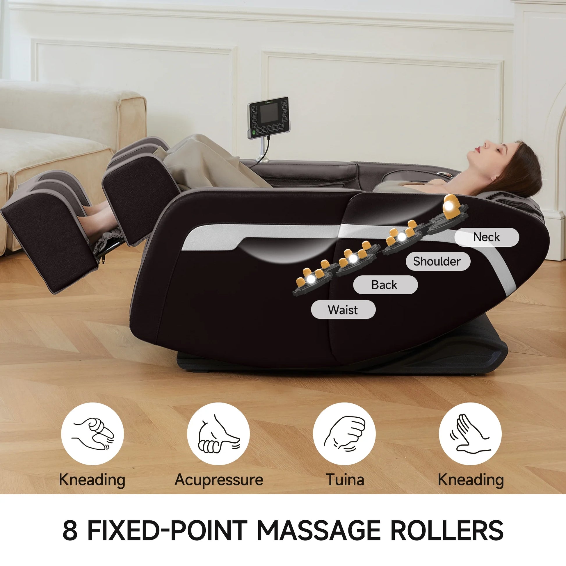 Massage Chair, Full Body Zero Gravity Massage Chair Recliner with Foot Massager, Brown - SP!NECK™ 