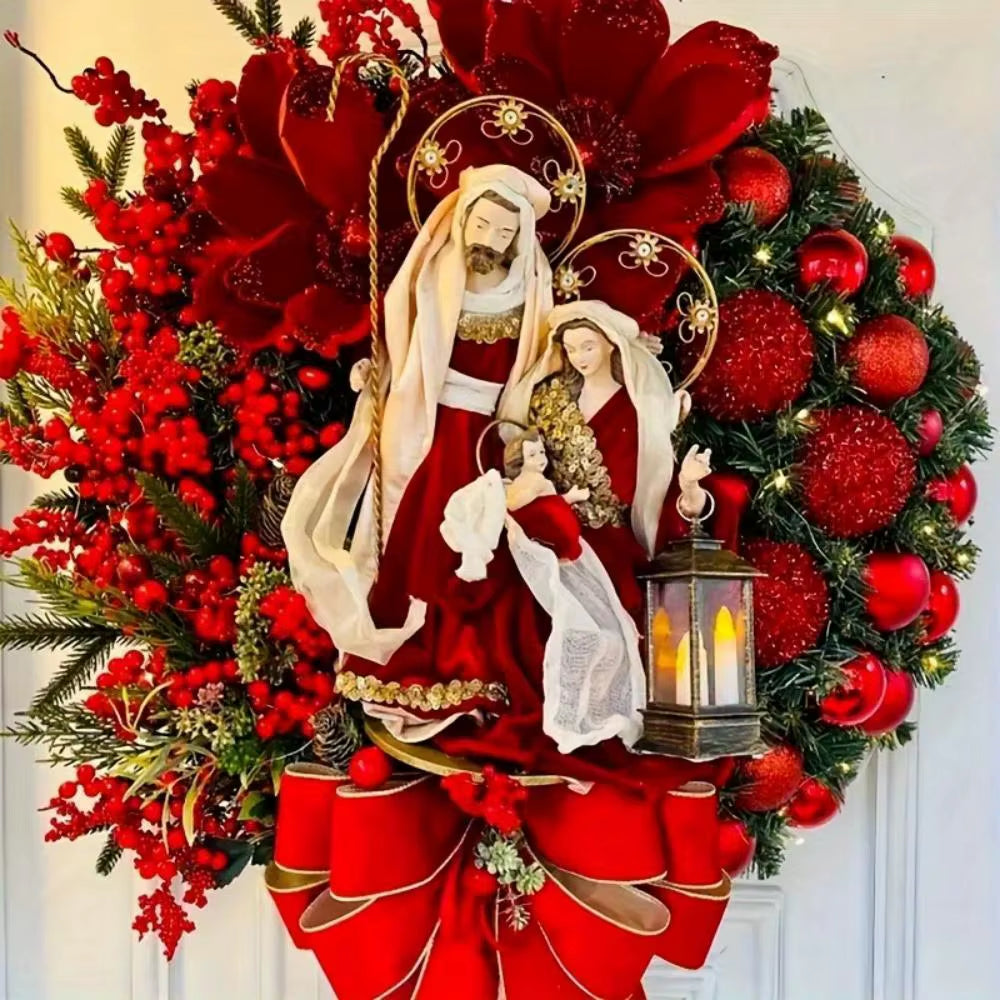 Sp Hot Sale Merry Christmas Decoration Wreath Manufacturer Artificial Greenery Christmas Garland Decoration